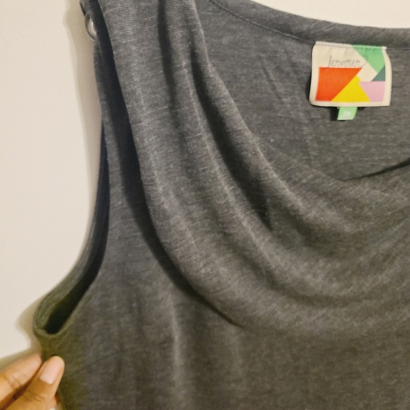 Modcloth Fervour | Women's Gray Sleeveless Dress With Cowl Neckline (Size 2X) - Picture 5 of 11